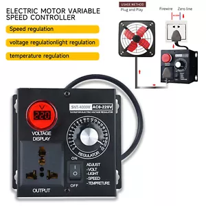 220V Single-phase Electric Motor Variable Speed Controller 4000W AC Motor Speed - Picture 1 of 14