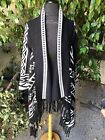 Chico's Black and White Printed Cardigan Aztec Heavy Sweater-NWT- SZ 1 (8-10)