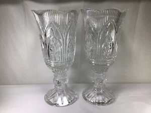 BB41 Vintage Antique Circa 1930's Etched Design Stemmed Wine Glass 2 PCs - Picture 1 of 15