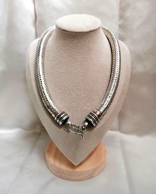 SPETTACOLARE COLLANA UNISEX MAGLIA “SNAKE” DI ECCEZIONALI DIMENSIONI IN ARGENTO. - Immagine 1 di 4