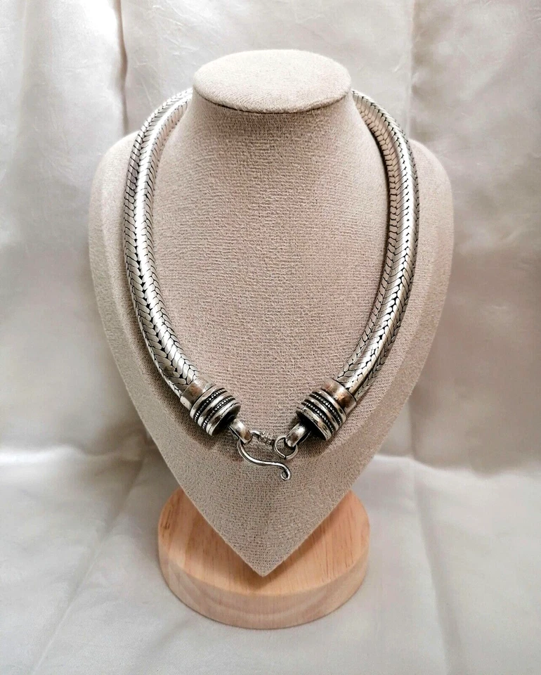 SPETTACOLARE COLLANA UNISEX MAGLIA “SNAKE” DI ECCEZIONALI DIMENSIONI IN ARGENTO. - Immagine 1 di 4