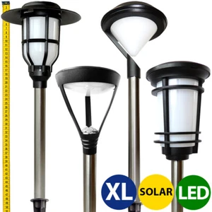 Solar Gartenleuchte XL Lampe Wege Lampe Außenlicht Aluminium +  Edelstahl - Bild 1 von 5