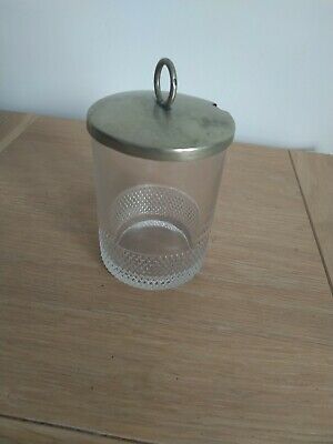 Vintage Cut Glass Condiment / Preserve Pot With Silver Plate Lid • 4.50£