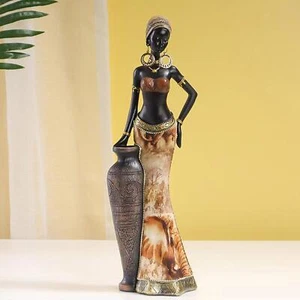 Afrikanische Frauen-Figur, Braun, Für Wohnzimmer, Bücherregale, - Bild 1 von 7