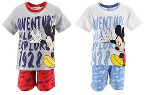 Boys Kids Disney Mickey Mouse T-Shirt and Shorts Sets for Ages 3-8 White or Grey - Picture 1 of 4