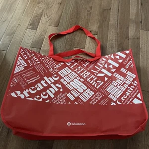 Lululemon Reusable Shopping Tote Bag Red Jumbo XL Tote Recycle NEW - Picture 1 of 3