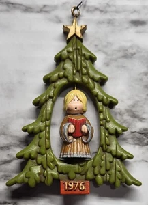 Vintage 1976 Christmas Ornament. Tree With A Singing Angel Inside. Double Sided. - Picture 1 of 3