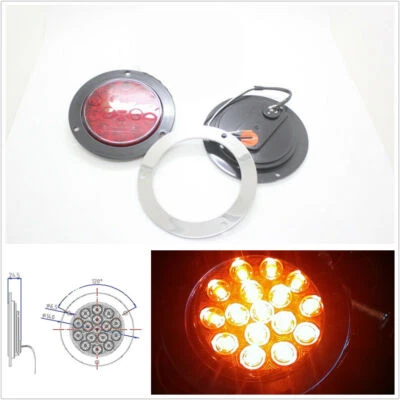 Casa rodante remolque 12V-24V lente transparente redonda luces traseras rojas luces de reversa de respaldo Foto 1 de 4