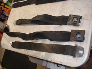 1970 1971 GM CHEVY PONTIAC OLDS BUICK DELUXE FRONT BLACK SEAT BELTS 3 PIECES GM