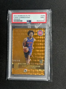 CADE CUNNINGHAM 2021-22 Donruss Elite Orange Parallel Rookie Card PSA 9 085/210 - Picture 1 of 2