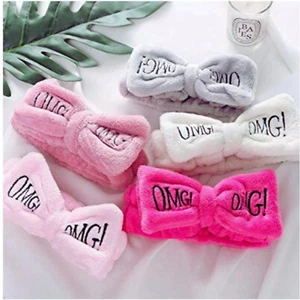 Soft Fleece Fluffy Elastic Headband Makeup Cosmetic Facial Shower Spa Hair Band - Picture 1 of 23