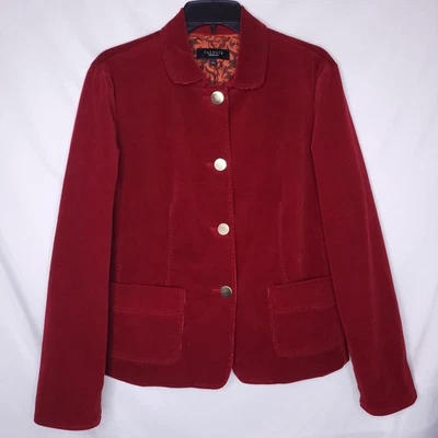 Talbots Corduroy Jacket Womens 12 Red Blazer Holiday Christmas - Image 1 of 4