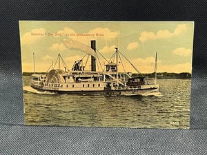 STEAMER "SEA BIRD"ON THE SHREWSBURY RIVER MONMOUTH COUNTY, NJ - Imagen 1 de 2