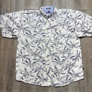 Bugle Boy CLASSICS Pure Cotton Hawaiian Mens XL Shirt Long Sleeve White Boxy - Picture 1 of 8