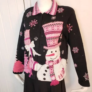 Design Options Philip Jane Gordon Holiday Frosty Snowman Weihnachtspullover Gr. S - Bild 1 von 9