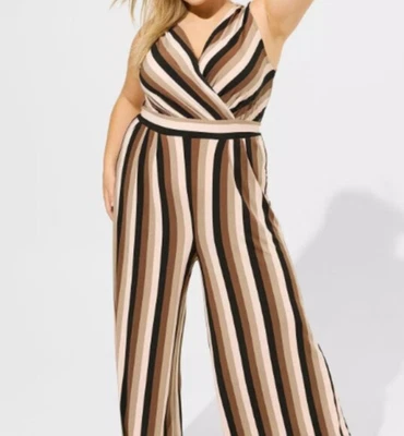 Mono de una pieza con sobrepelliz a rayas súper suave súper suave, talla 2 (2X 18/20) Foto 1 de 2