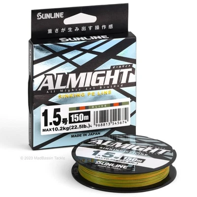 Sunline ALMIGHT 4+1 ULT-PE Type III Sinking PE Braid Fishing Line - Image 1 of 4