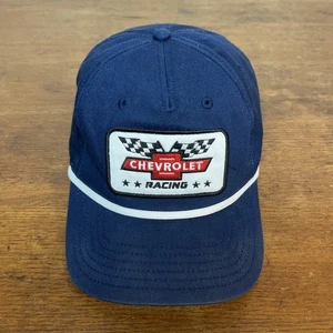 Chevrolet Racing Hat Cap Blue Cotton Snapback Trucker One Size - Picture 1 of 6