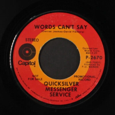 QUICKSILVER MESSENGER SERVICE: holy moly / words can't say CAPITOL 7" Single - Image 1 of 2