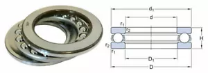 Axial Rillenkugellager / Axiallager 51108 - 51120 Merk /... - Bild 1 von 1