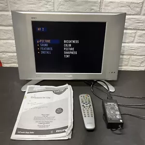 Philips 15PF9936/37 15" HD LCD PC Gaming RV Retro TV Monitor Telecomando Manuale 2004 - Foto 1 di 24