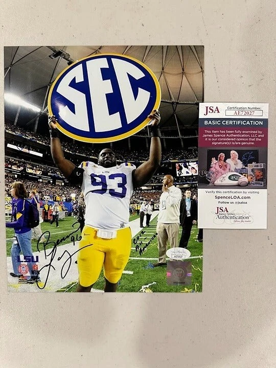 Bennie Logan signed "2012 All American" autographed LSU Tigers 8x10 Photo JSA - Image 1 of 4
