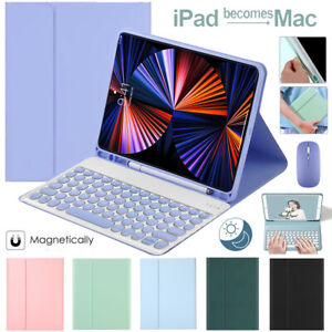For iPad 10th 9th 8th 7th Gen Air 4 5th Smart Case With Bluetooth Keyboard Mouse
