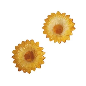 Samaco Sunflower Candle Holder Set Of 2 Acrylic Plastic Translucent Pair Flower - Picture 1 of 14