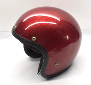 Vintage 1979 Open Face Motorcycle Helmet Metal Flake Red Small Size - Picture 1 of 8