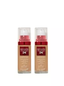 2 X Revlon Age Defying 3X Foundation 55 Cool Beige 30ml SPF 20 Brand New - Picture 1 of 3