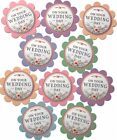 10 Scalloped Sentiments WEDDING DAY Pastel Hand Made Card Making Toppers (PWED)