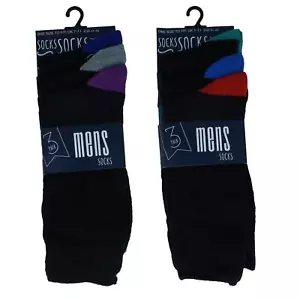 Mens RJM 3 pack Contrast Heel & Toe Socks 'SK173' - Picture 1 of 5