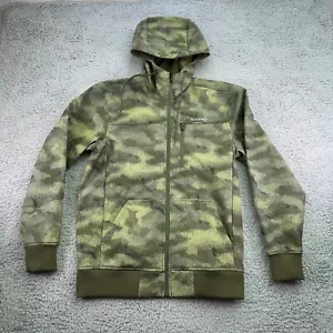Simms Jacket Mens Small Green Rogue Fleece Hex Camo Hoodie Fishing *FLAW* - Picture 1 of 13
