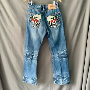 Ed Hardy Herren Blue Jeans 31x32 Embroidered Spider Skull Lot 2008 - Bild 1 von 14