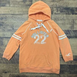 Hollister Orange Cotton Blend Varsity Hoodie Sweatshirt Casual Loungewear XL - Picture 1 of 7