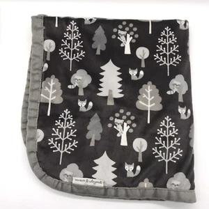 Blankets & Beyond Baby Blanket Tree Gray Fox Raccoon Trees Gray Sherpa - Picture 1 of 4