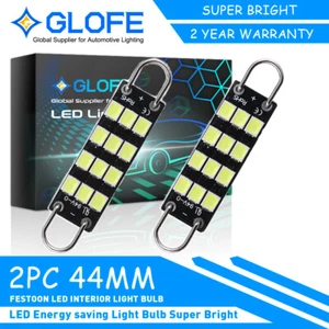 2X Bombillas LED blancas brillantes 12 luces SMD Festón 42 mm a 44 mm Bombillas de bucle rígido - Imagen 1 de 6