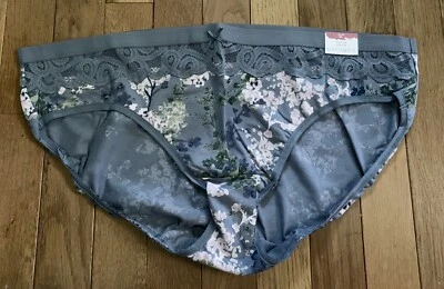 Panty de algodón hipster cacique de encaje acero polvoriento azul talla grande 18/20 Lane Bryant Foto 1 de 4
