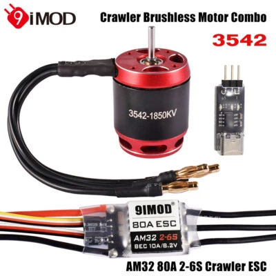9IMOD AM32 2-6S 80A Brushless ESC 3542 Outrunner Motor for 1/10 RC Crawler Car - Image 1 of 4