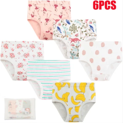 6PCS Little Girls Toddler Cotton Underwear Briefs Kids Panties 2T 3T 4T 5T 6T 7T - Image 1 of 4