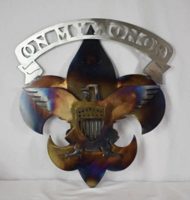 Arte de pared de águila - Decoración de águila de metal 3D, águila de acero con recubrimiento en polvo 15 X 16 Foto 1 de 4