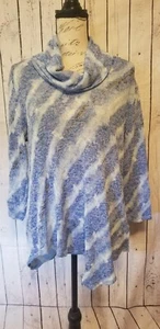 Maglione donna grande rubino rd blu collo cappuccio orlo morso di squalo 42"B/21-26"L usato in ottime condizioni - Foto 1 di 11