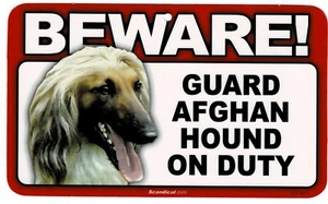 BEWARE OF AFGHAN HOUND DOG / PET RECTANGULAR LAMINATED SIGN. COMBINED SHIPPING. - Picture 1 of 1