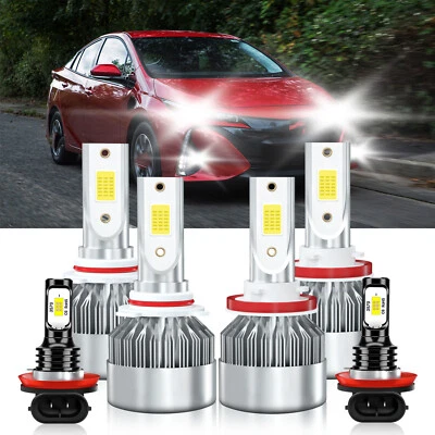 Faro LED enchufable 6000K bombillas altas bajas antiniebla para Toyota Prius 2012-2015 Foto 1 de 4