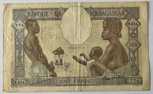 MADAGASCAR - 100 FRANCS (1937) Non Daté - Billet de banque en Qualité : TB - Picture 1 of 2