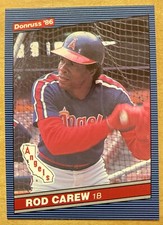 Rod Carew 1986 Donruss Baseball #280 California Angels HOF Star NM