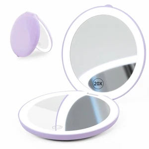 Travel Compact Magnifying Makeup Mirror with Lights - Large 4.8'' Wide Led Li... - Picture 1 of 7