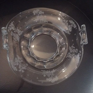 Vintage Obsttablett aus Glas mit Depression - Bild 1 von 5