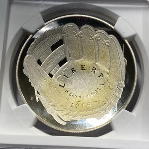 2014-P $1 Baseball Hall Of Fame Proof Silver Dollar NGC PF70 UCAM Item 9648 - Picture 1 of 4