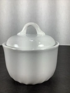 Corelle Coordinates White Sugar Bowl with Lid Stoneware Decorative Swirl - Picture 1 of 12